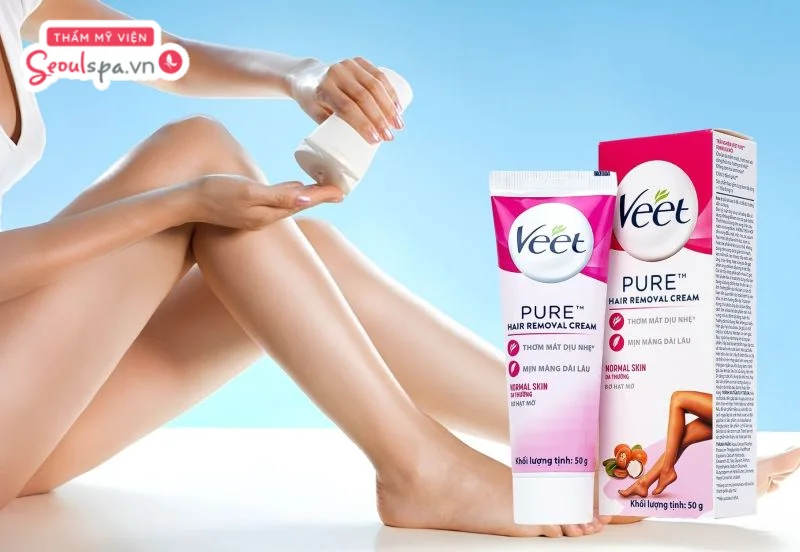 Kem tẩy lông Veet với công thức dịu nhẹ, phù hợp với nhiều loại da, giúp loại bỏ lông hiệu quả. 