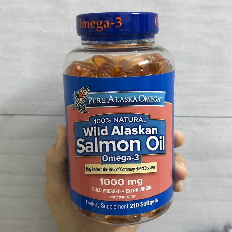 Viên uống dầu cá hồi Pure Alaska Omega 3 Wild Salmon Oil 1000mg