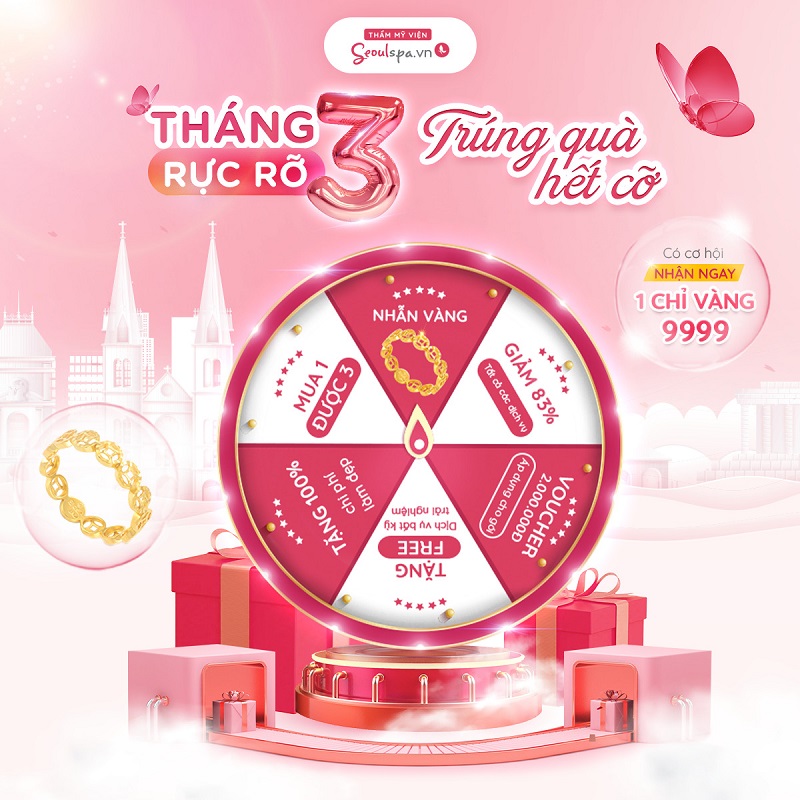 Vòng xoay may mắn mang đến cho khách hàng cơ hội nhận được nhiều phần quà giá trị