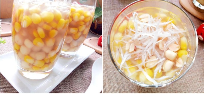 Mùa hè mát lạnh với chè dừa hạt sen