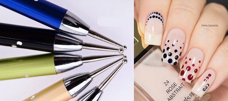 Bút vẽ móng tay chấm bi lên móng tạo hiệu ứng cho móng sống động và thu hút hơn