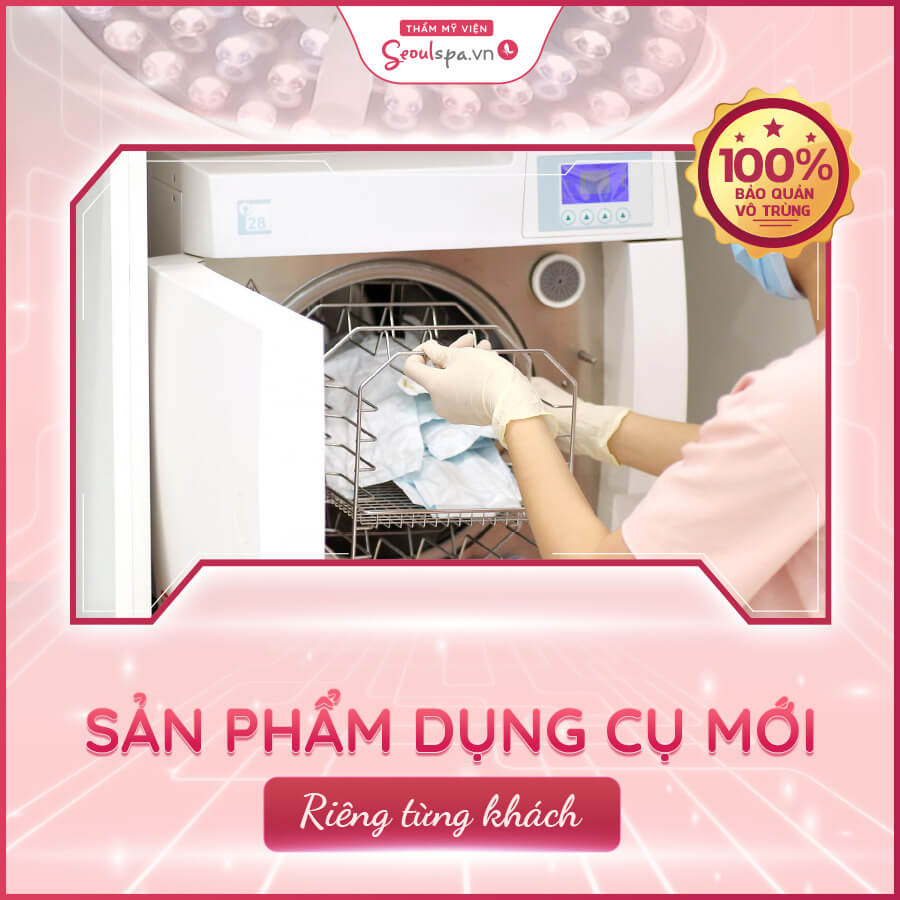 Các sản phẩm, dụng cụ luôn dùng loại mới cho từng khách hàng