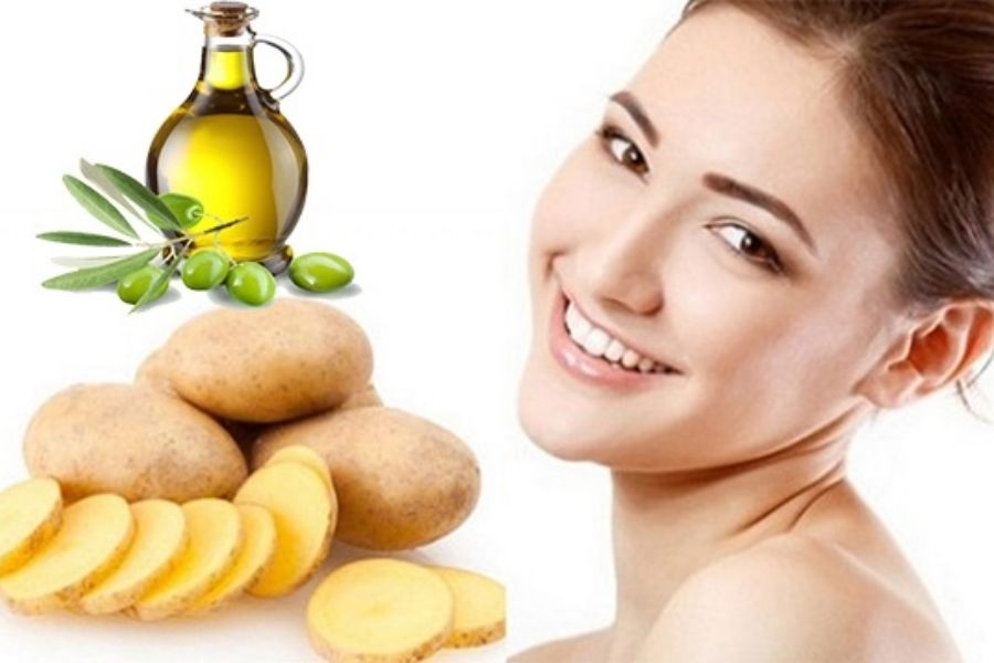 Mặt nạ khoai tây và dầu oliu giúp ngăn ngừa lão hoá và vi khuẩn gây mụn