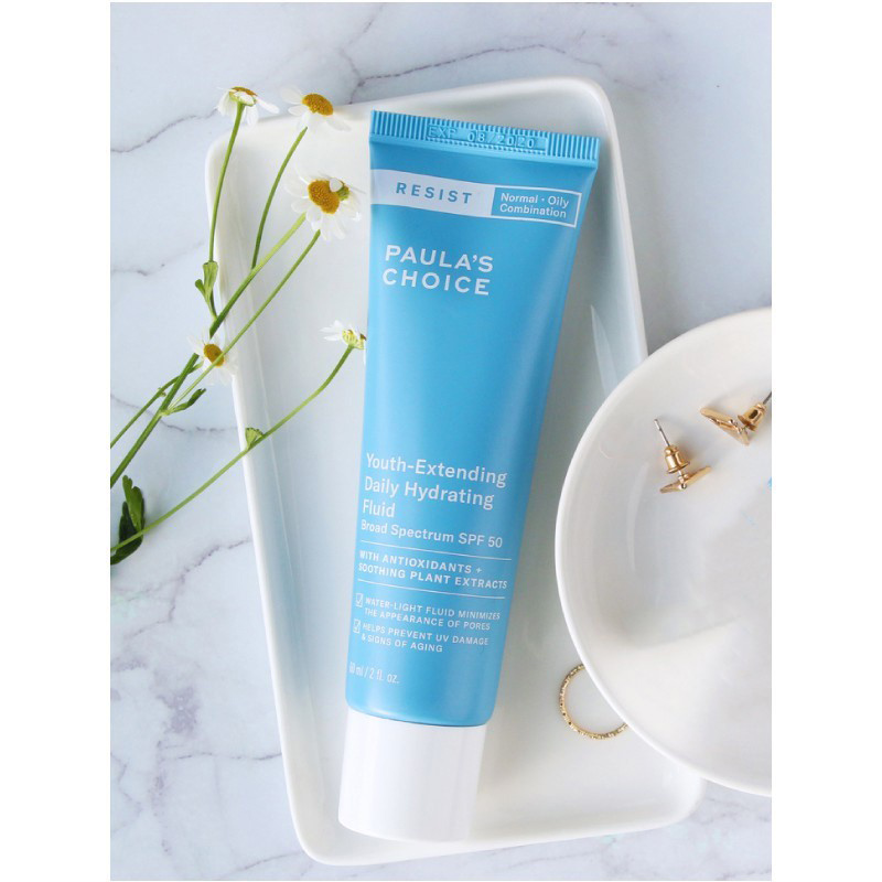 Sản phẩm kem chống nắng loại bỏ nám tàn nhang Paula’s Choice Resist Youth Extending Daily Mattifying Fluid SPF 50+