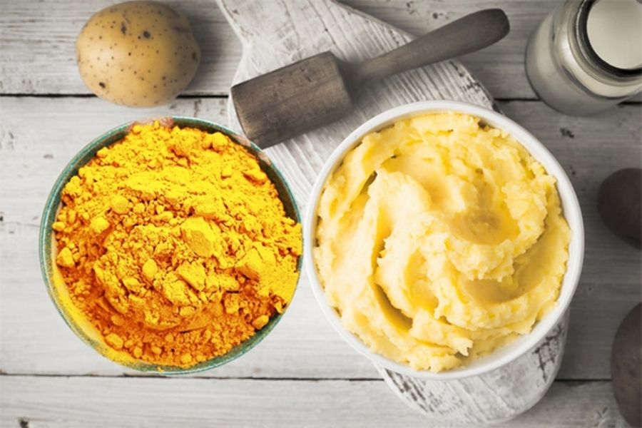 Mặt nạ khoai tây và bột nghệ giúp kháng viêm, diệt vi khuẩn gây mụn