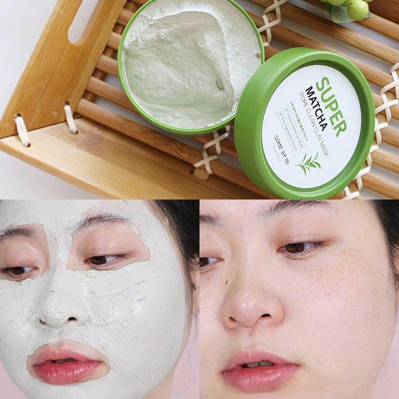Trị mụn da dầu với Some By Mi Super Matcha Pore Clean Clay Mask