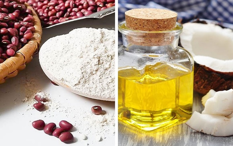 Bột đậu đỏ, dầu dừa và sữa tươi không đường làm trắng da