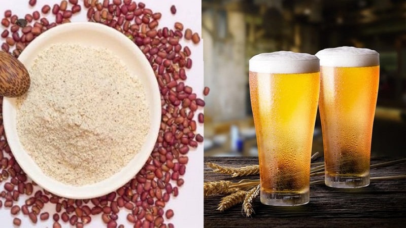 Bột đậu đỏ và bia mang đến hiệu quả tắm trắng nhanh chóng