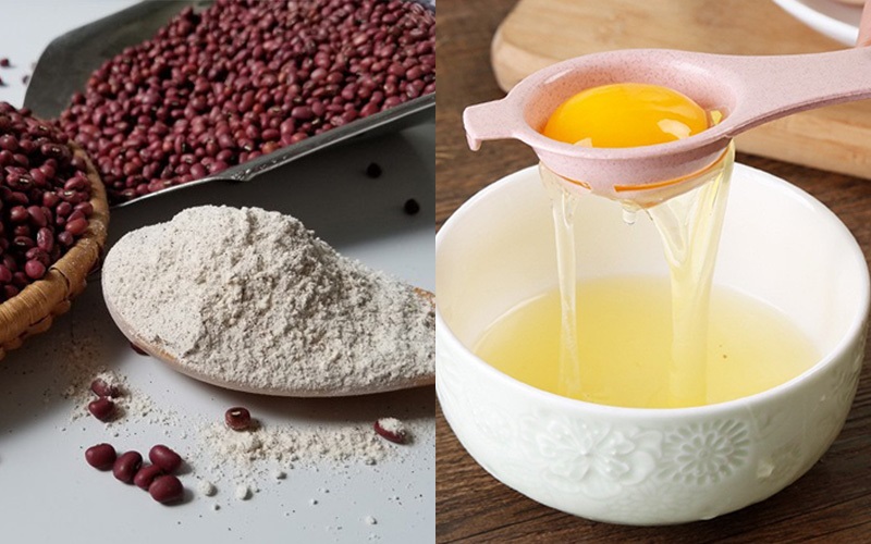 Bột đậu đỏ và trứng giúp da sáng mịn, trắng hồng
