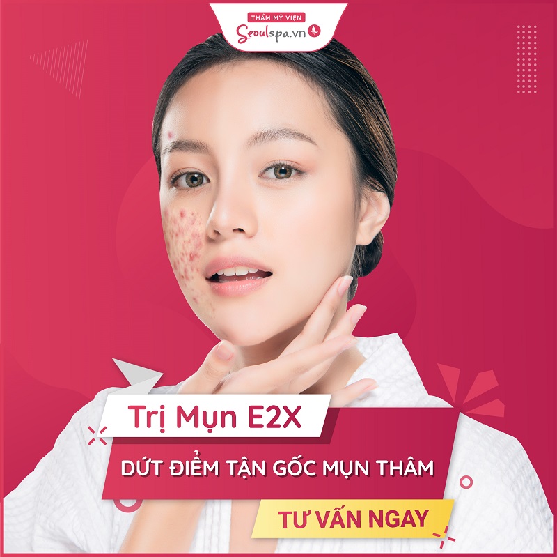 Công nghệ trị mụn E2X nhân đôi số lần bắn tia Elight mang lại hiệu quả diệt mụn vượt trội