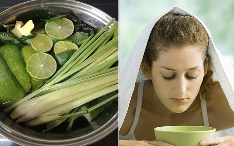 Lá chanh, vỏ bưởi, sả là những nguyên liệu tốt cho xông hơi