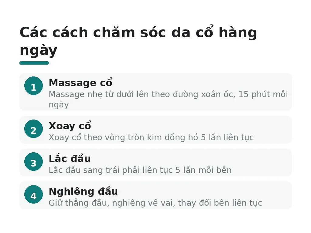 Những thói quen hàng ngày nào giúp chăm sóc da cổ?
