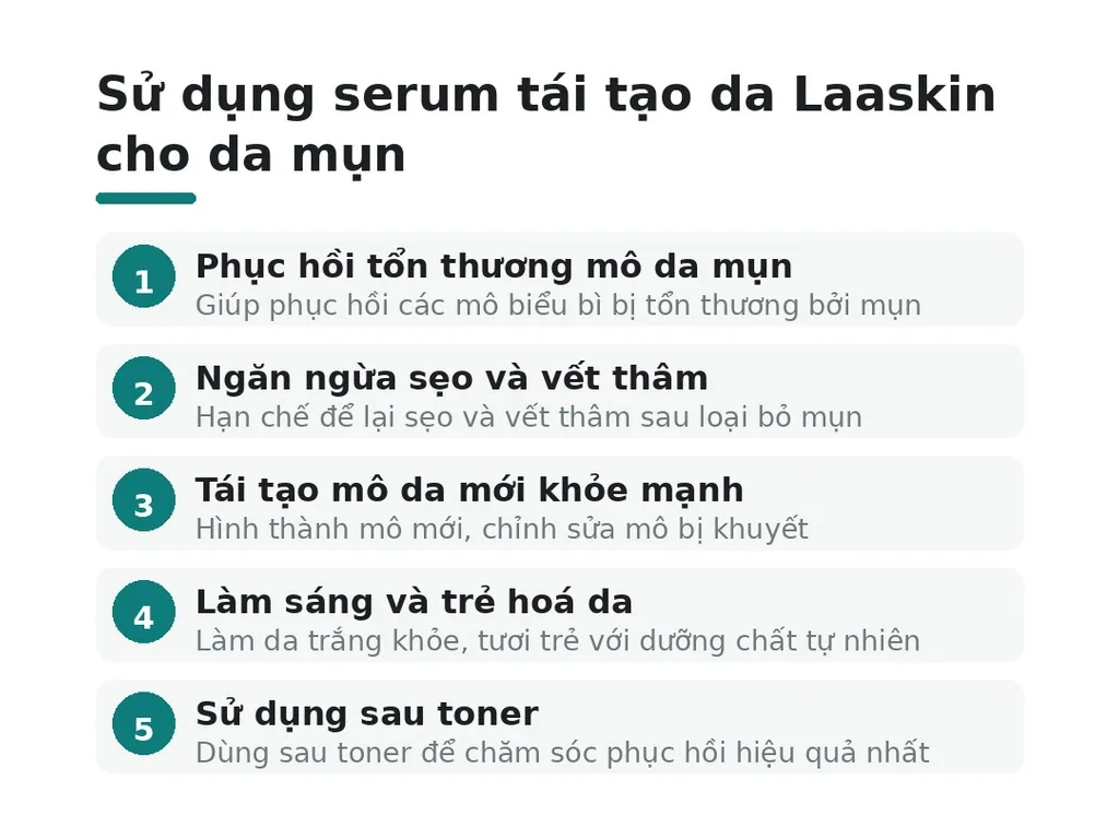 Làm sao dùng serum tái tạo da Laaskin cho da mụn hiệu quả?