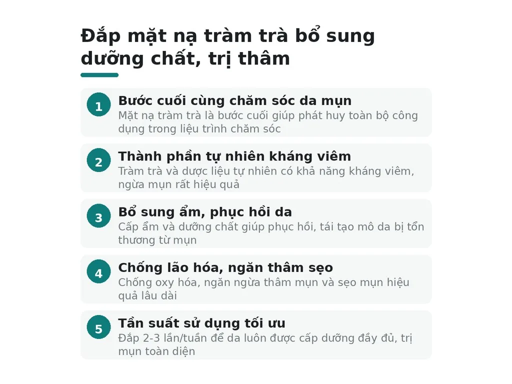 Đắp mặt nạ tràm trà bổ sung dưỡng chất, trị thâm Laaskin