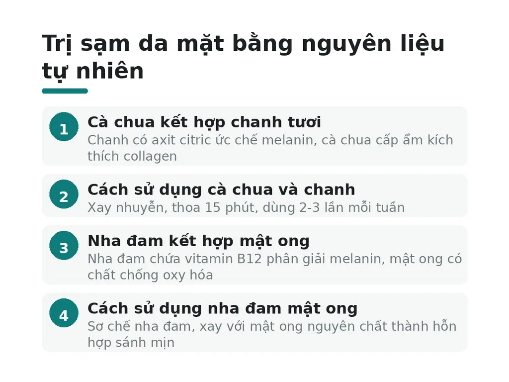 Cách trị sạm da mặt đơn giản bằng nguyên liệu tự nhiên