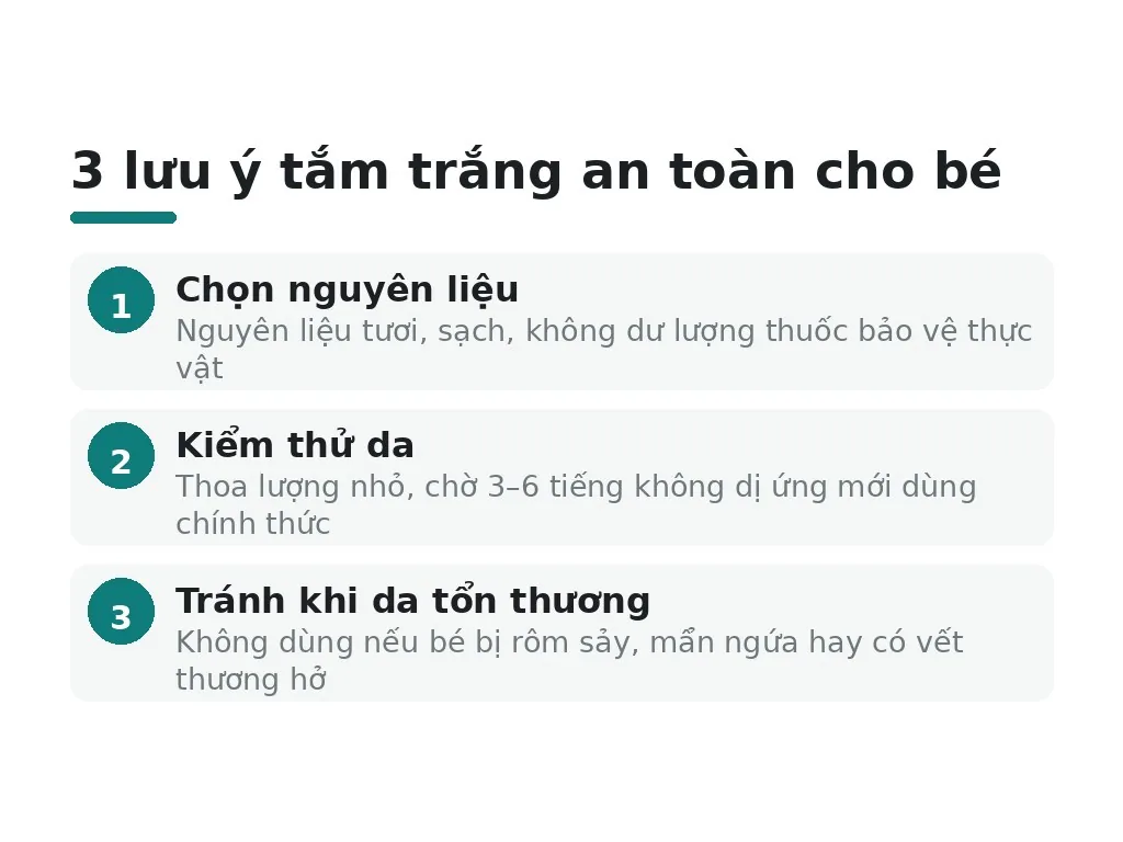 Một số lưu ý khi tắm trắng cho bé tại nhà