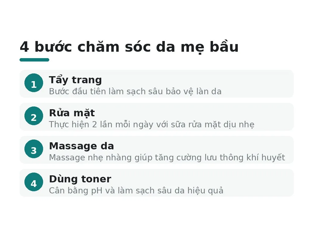 Các bước chăm sóc da cơ bản cho bà bầu
