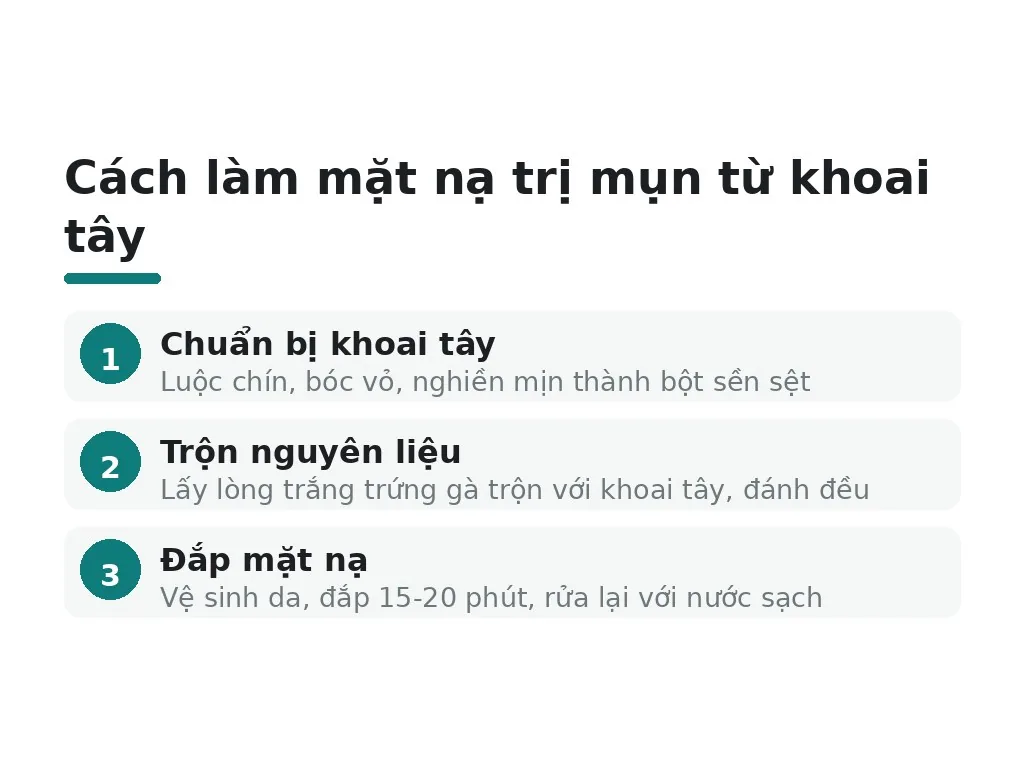 Một số công thức mặt nạ khoai tây cho da sáng khỏe mịn màng
