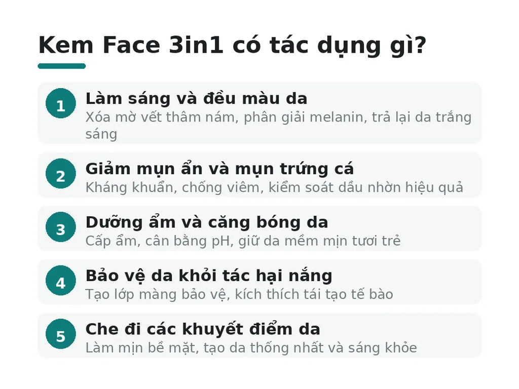 Kem Face 3in1 có tác dụng gì?