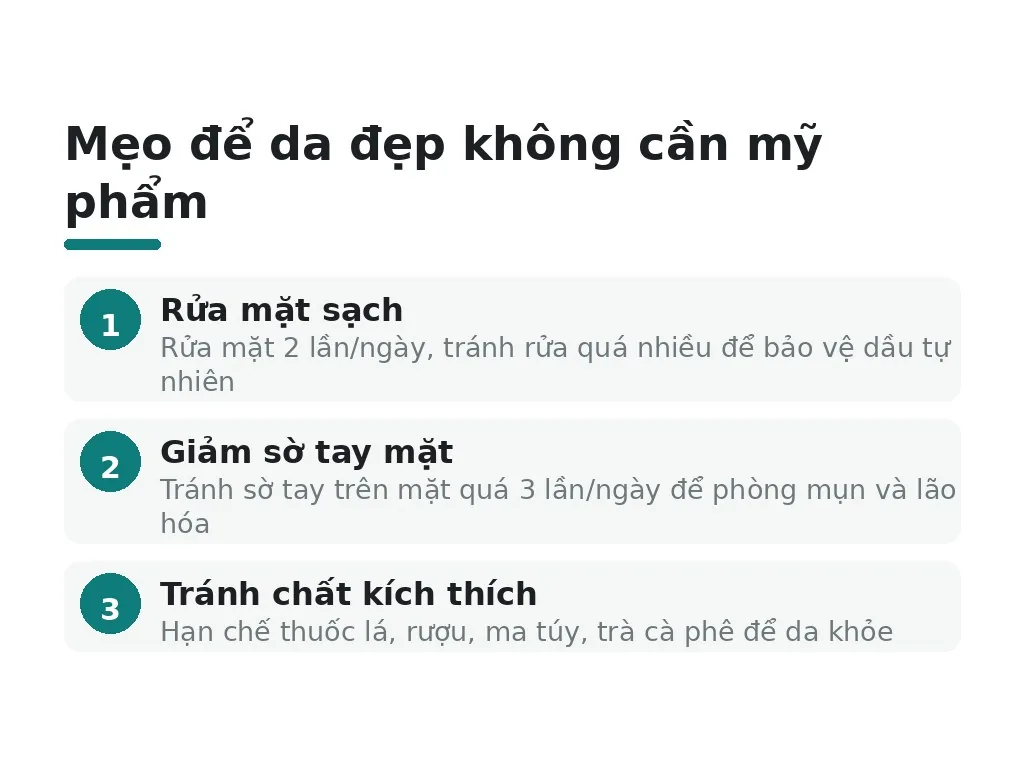 Mẹo đơn giản giúp da đẹp không cần mỹ phẩm