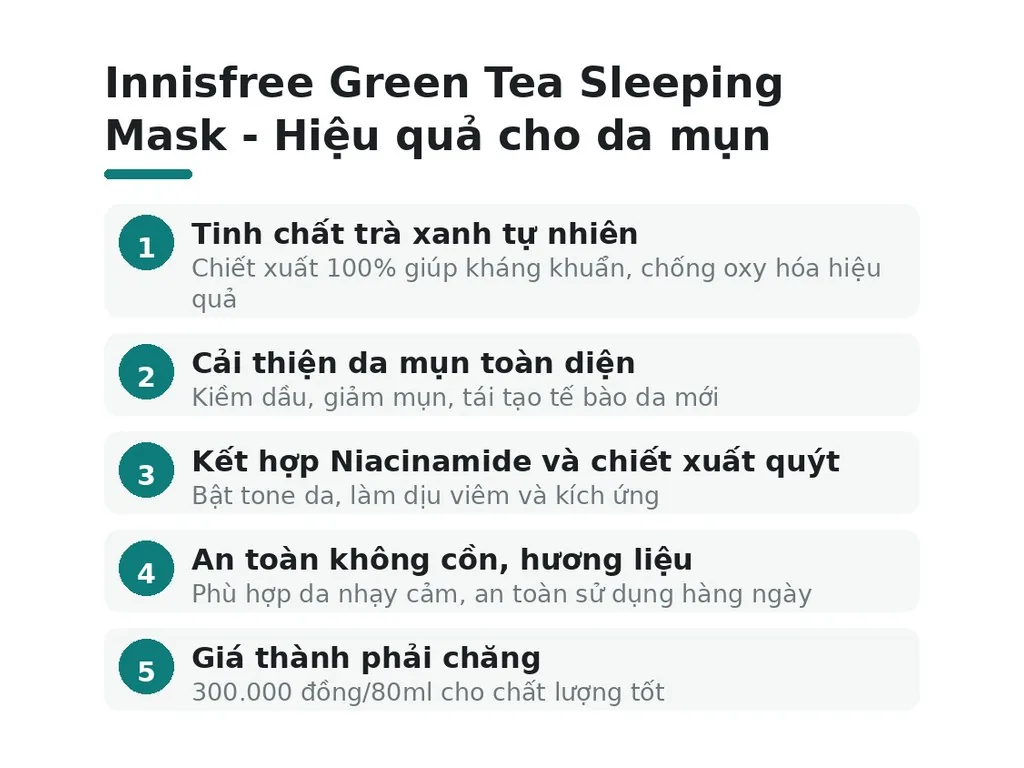 Innisfree Green Tea Sleeping Mask, Liệu có hiệu quả?
