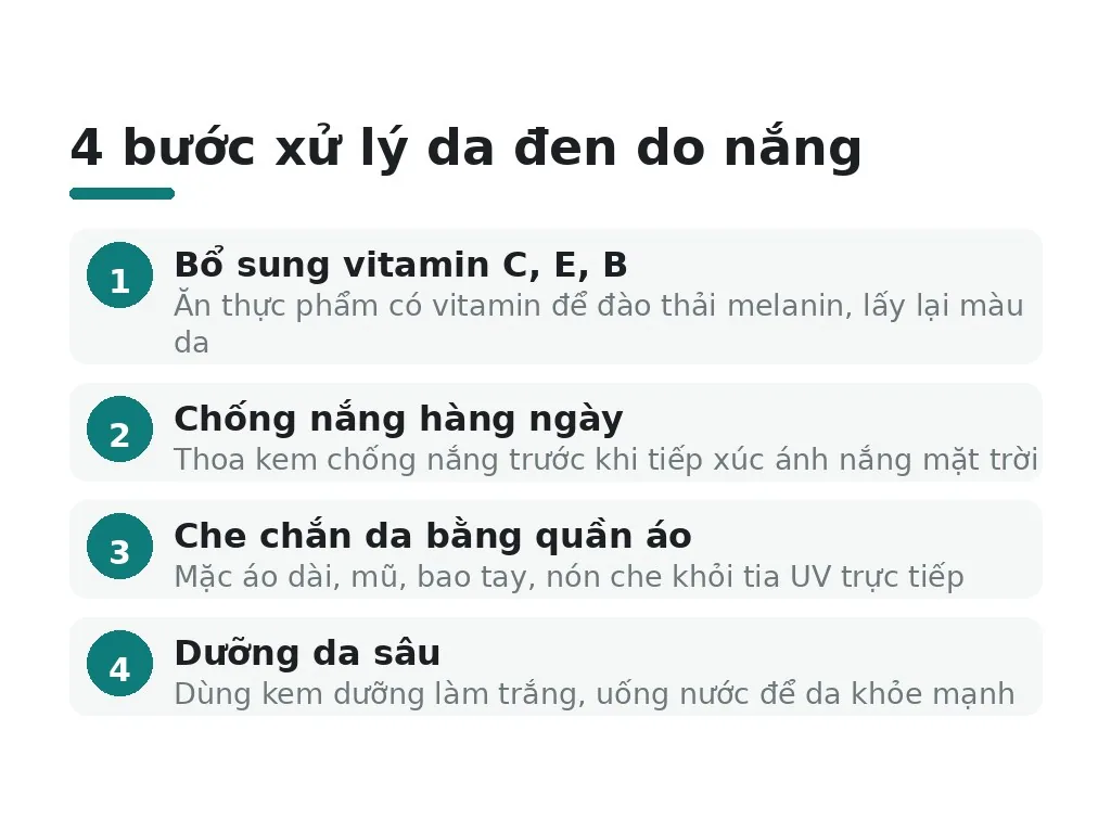 Cần làm gì khi da đen do ánh nắng Mặt trời?