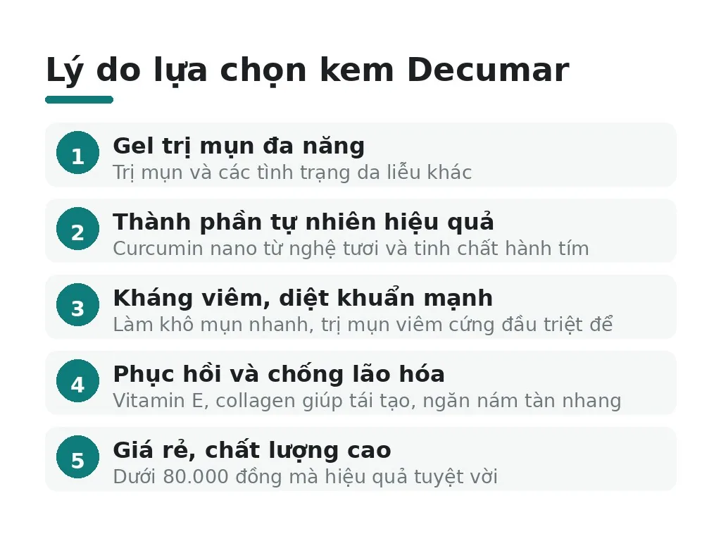 Tại sao kem thoa trị mụn Decumar được lựa chọn?
