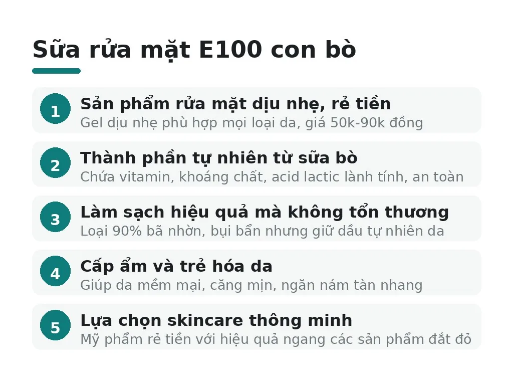 Sữa rửa mặt E100 con bò
