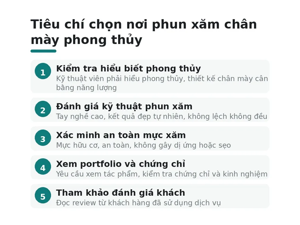 Tiêu chí nào để chọn nơi phun xăm chân mày phong thủy?