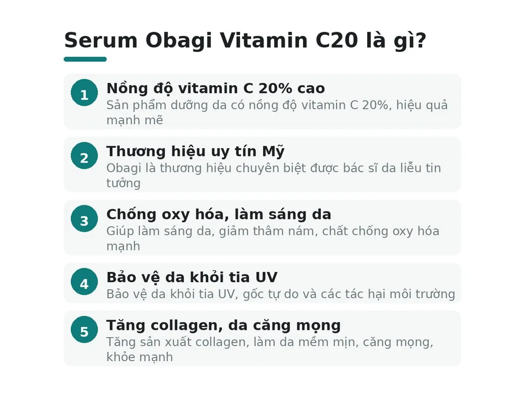 Serum Obagi Vitamin C20 là gì?