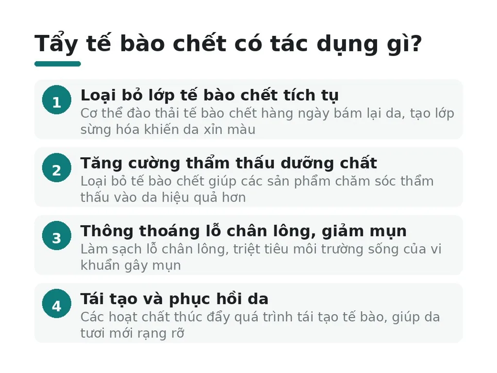 Tẩy tế bào chết có tác dụng gì?