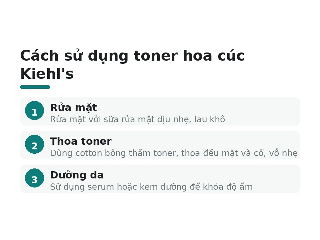 Cách sử dụng toner hoa cúc Kiehl's đúng cách như thế nào?