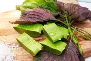 Lá tía tô và lá nha đam vừa loại bỏ mụn cóc vừa nuôi dưỡng làn da