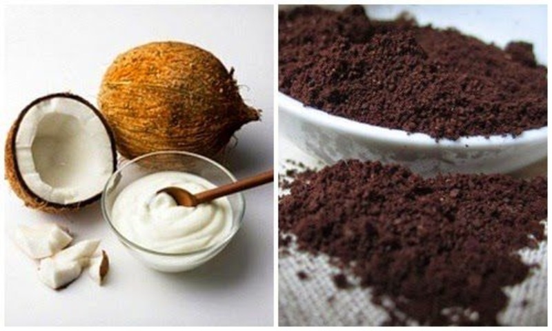 Bã cà phê và dầu dừa có tác dụng làm mụn xẹp nhanh chóng