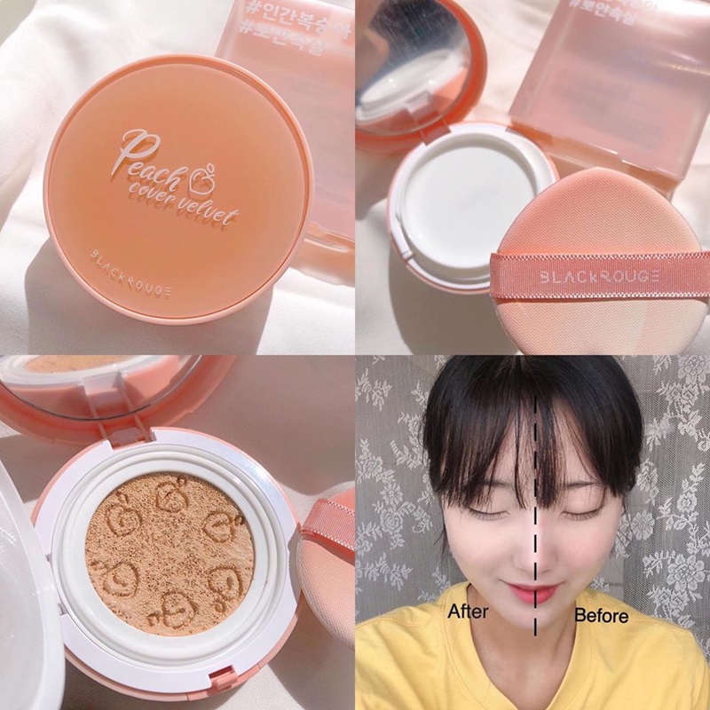 Black Rouge Peach Cover Velvet sản phẩm cushion cho da dầu mụn được yêu thích