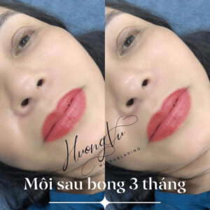 Kết quả đôi môi của khách hàng sau khi thực hiện phun môi tại Hương Vũ Eyebrows