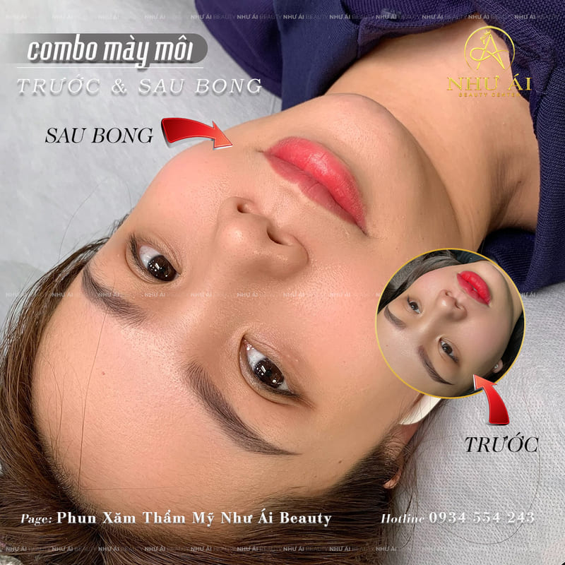 Combo mày môi thay đổi diện mạo cực xinh tại Như Ái Beauty Rạch Giá