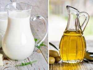 Mặt nạ sữa tươi không đường cùng dầu oliu dễ dàng làm được tại nhà