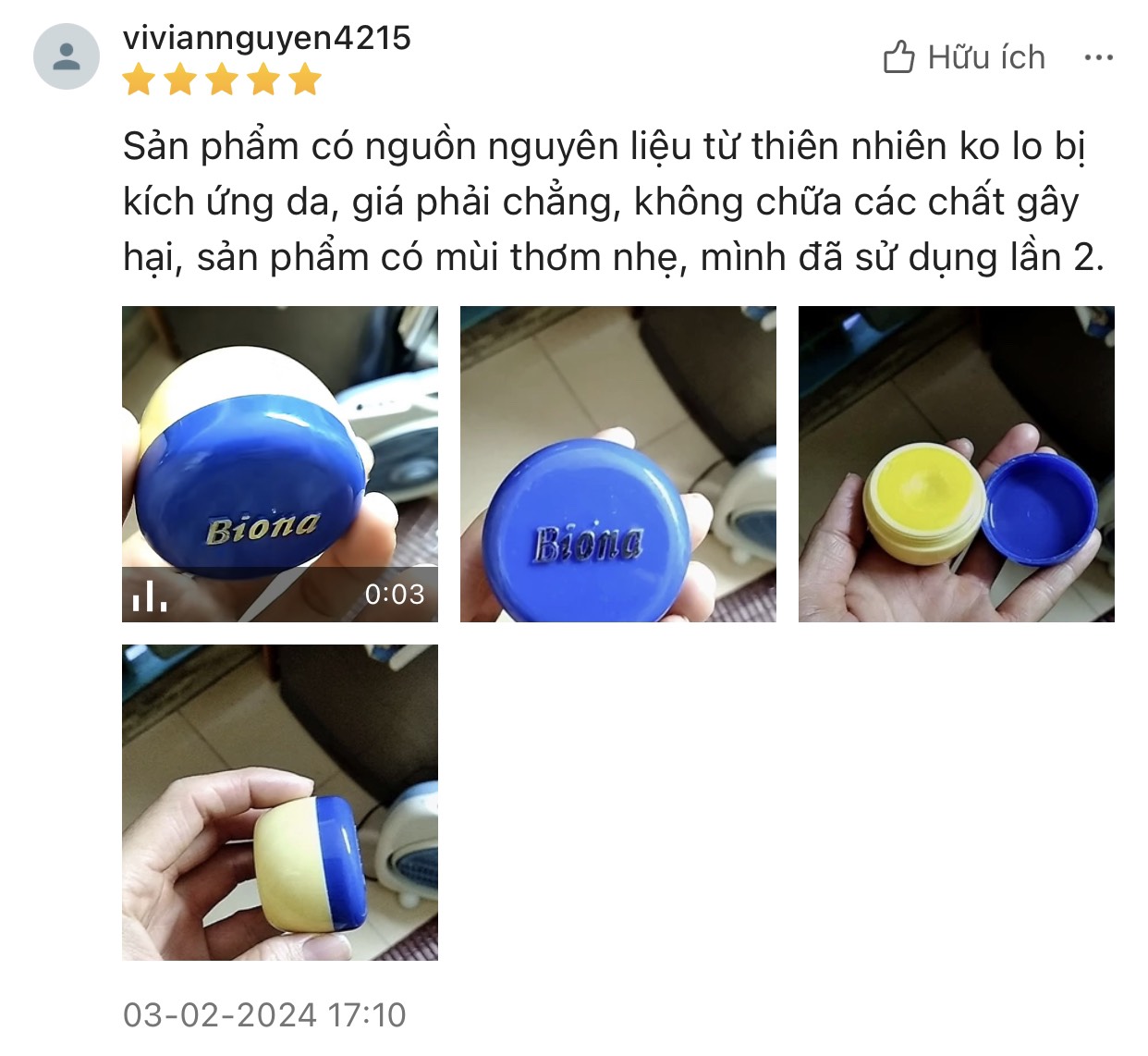 Khách hàng  nhận thấy hiệu quả rõ rệt sau một tuần sử dụng sản phẩm