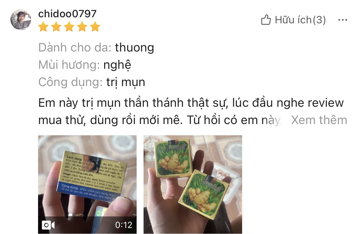 Công dụng thần thánh, giá rẻ là những đánh giá của khách hàng về của kem nghệ Biona