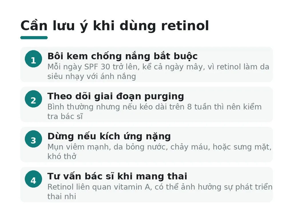 Cần lưu ý gì khi dùng retinol?