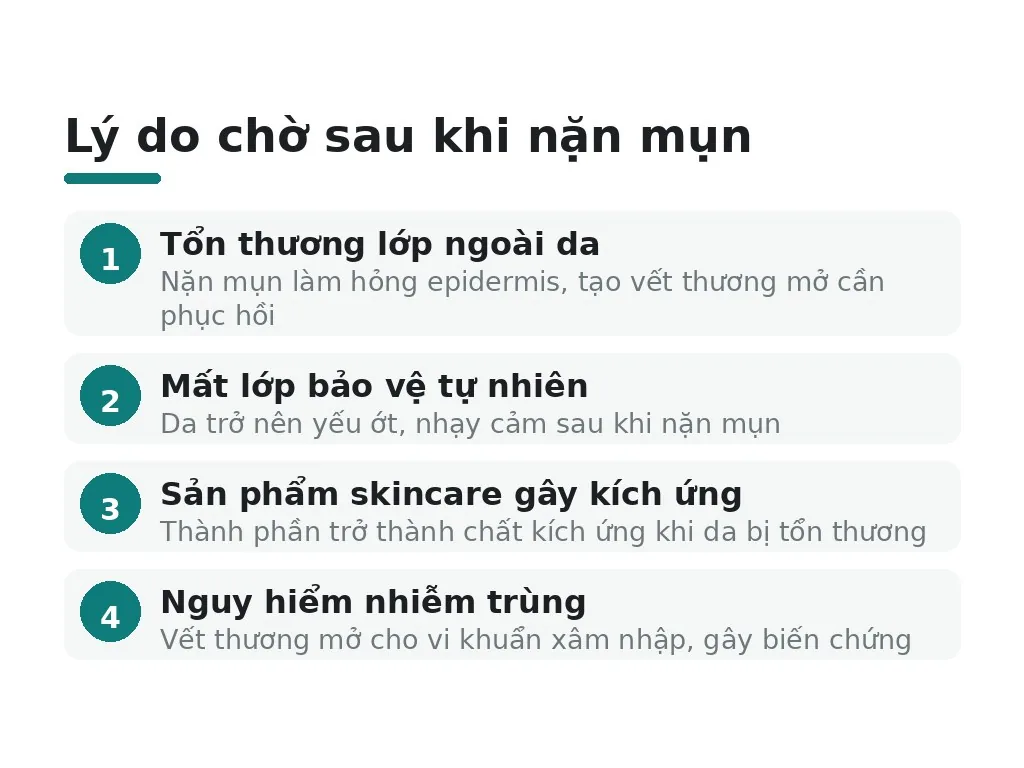Tại sao phải chờ sau khi nặn mụn?