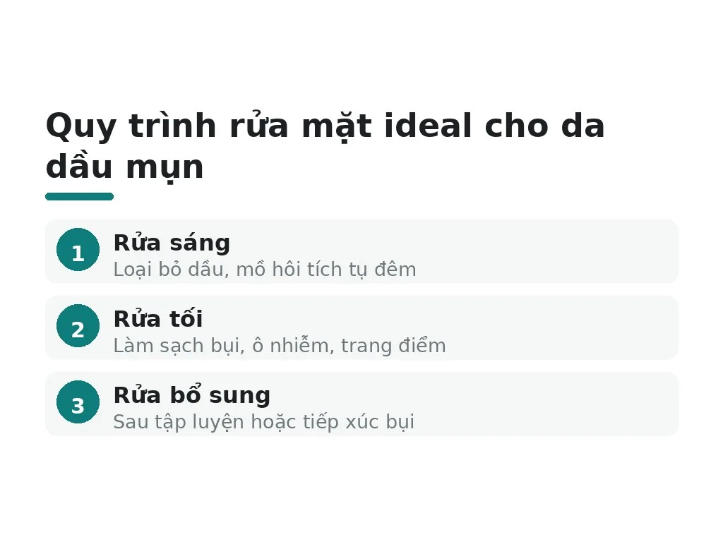 Tần suất rửa mặt ideal cho da dầu mụn là bao nhiêu?
