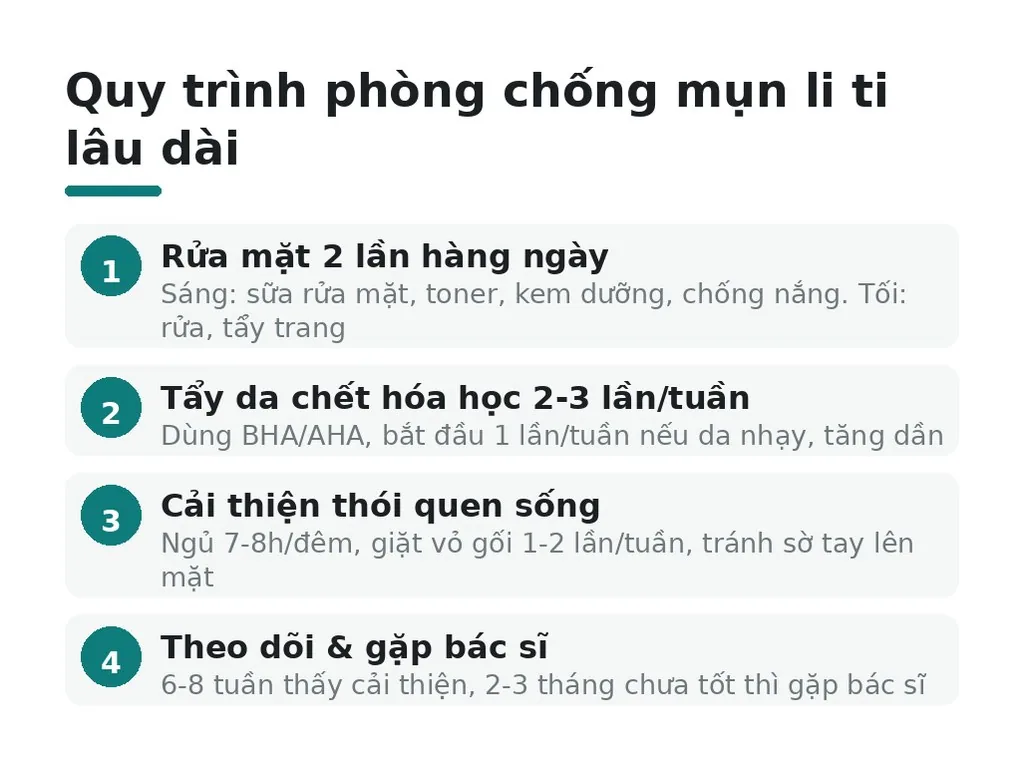 Làm sao để phòng chống mụn li ti ở má lâu dài?