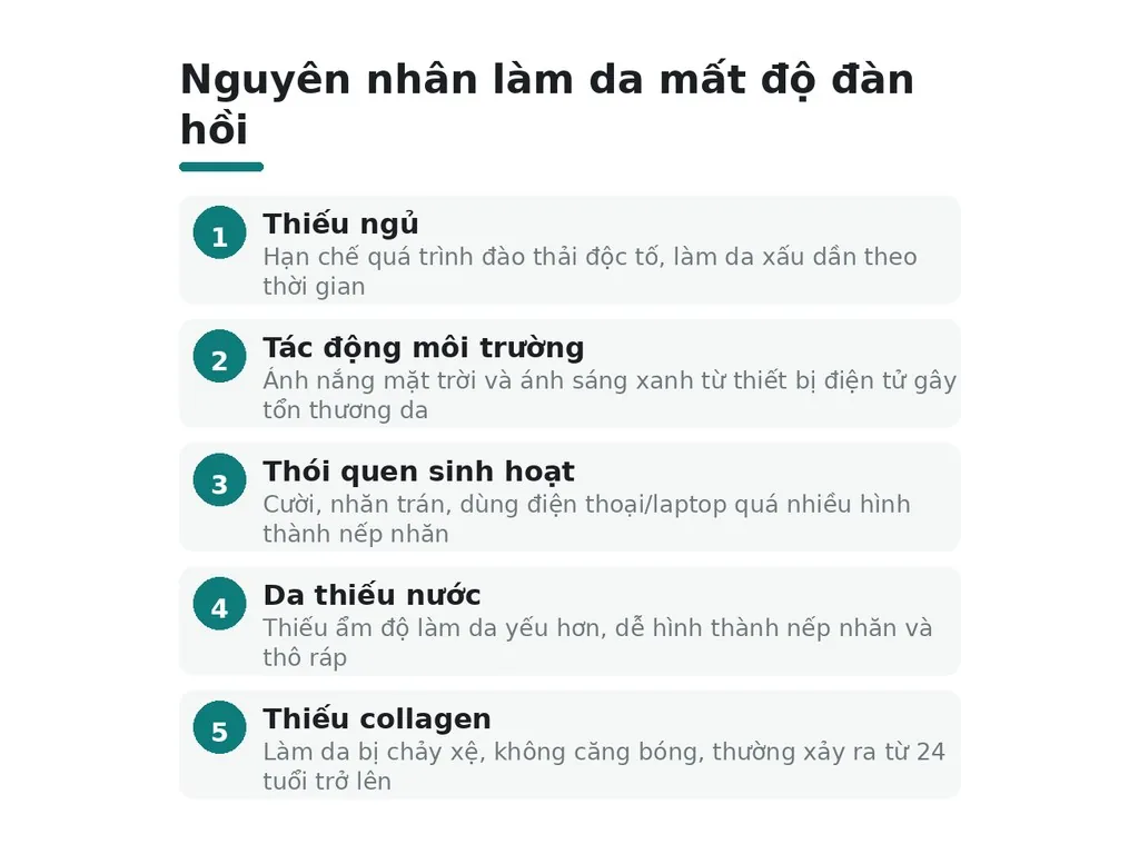 Nguyên nhân làm da mất độ đàn hồi