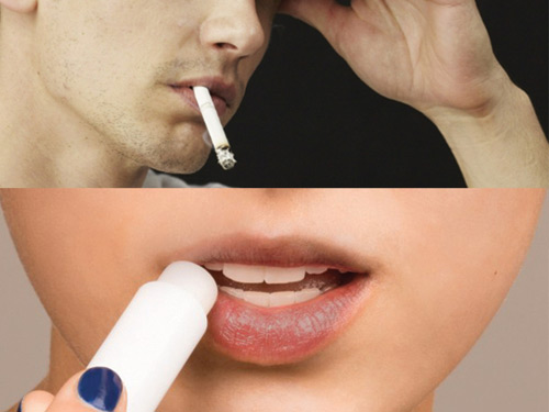 Nicotine trong thuốc lá là chất gây co mạch máu, làm việc tuần hoàn máu suy yếu ở vùng môi