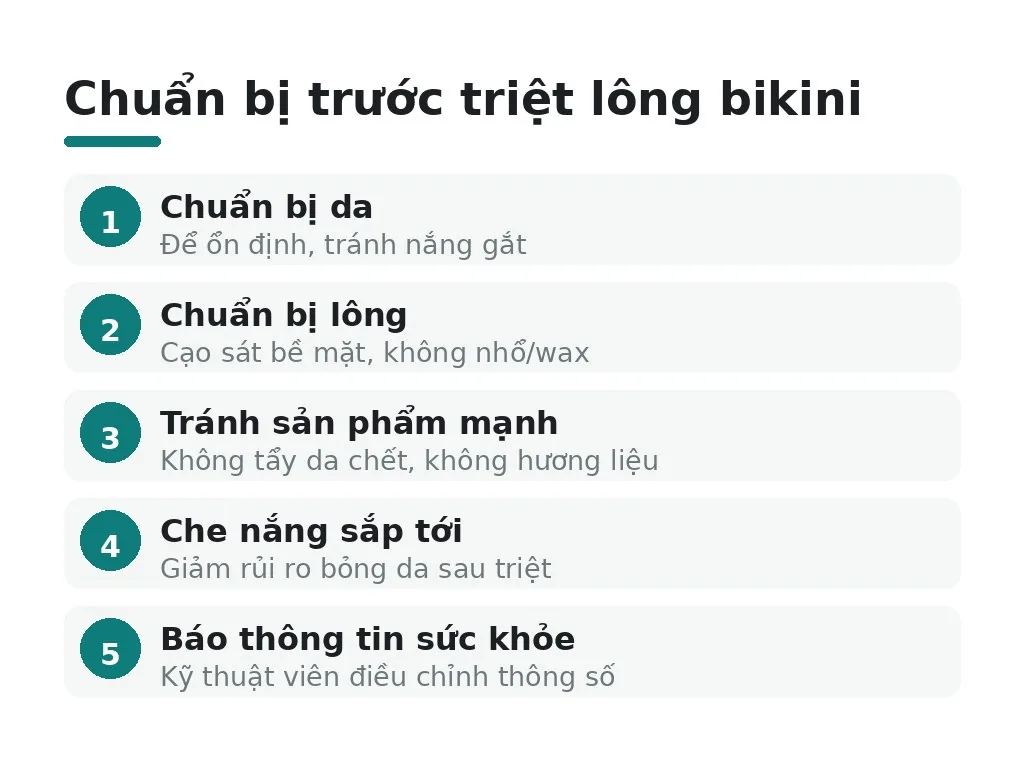Nên chuẩn bị gì trước buổi triệt lông bikini?