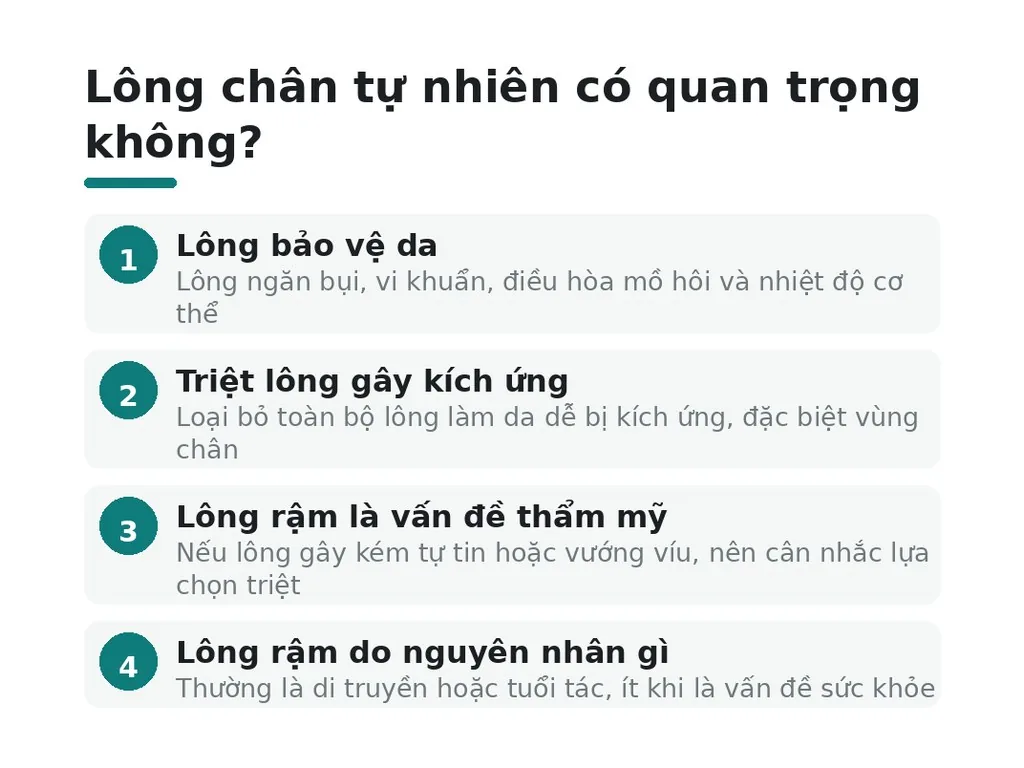 Lông chân tự nhiên có quan trọng không?