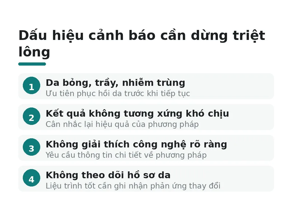 Khi nào không nên tiếp tục triệt lông nách?