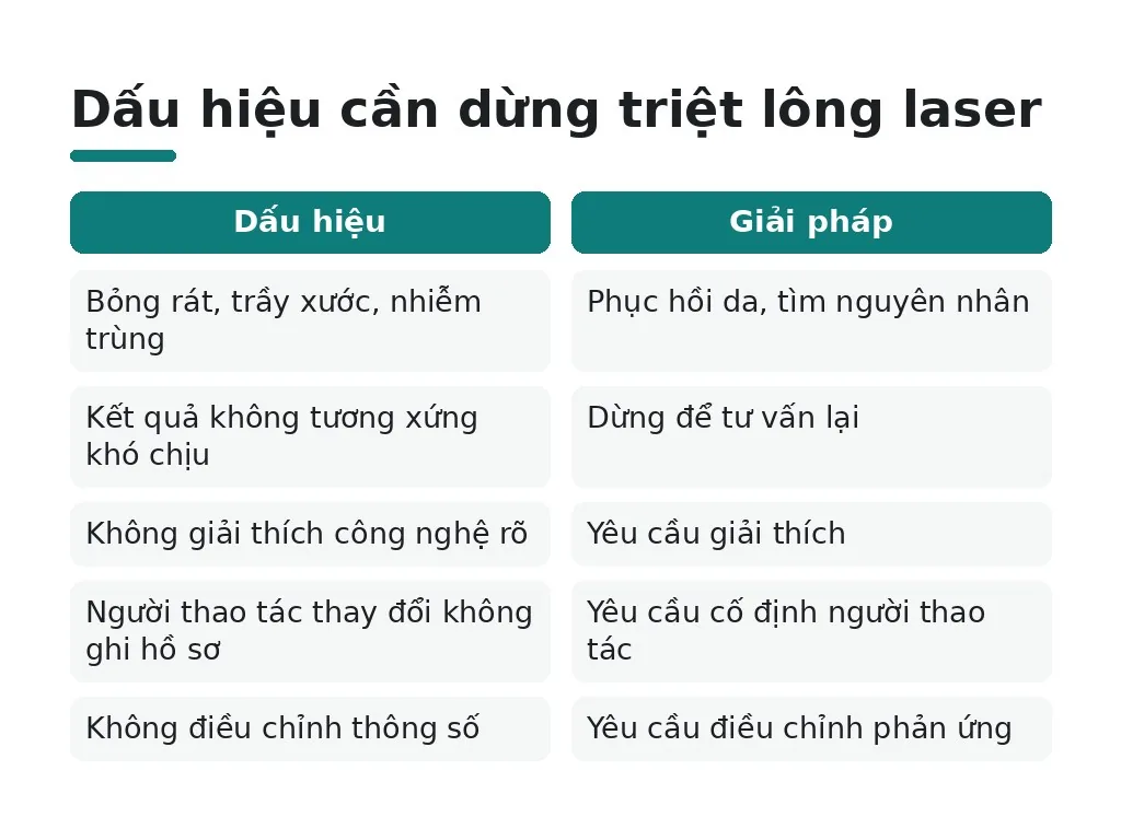 Khi nào không nên tiếp tục triệt lông bằng laser?